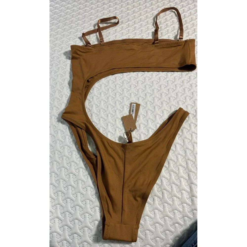 Signature Swim Strapless Monokini Almond XL